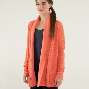lululemon athletica Post Practice Cardi - Plum Peach | size Small